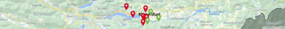 Kartenansicht für Apotheken-Notdienste in der Nähe von Krumpendorf am Wörthersee (Klagenfurt  (Land), Kärnten)